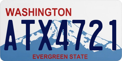 WA license plate ATX4721