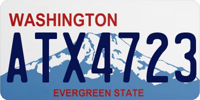 WA license plate ATX4723