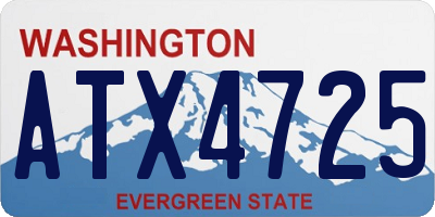 WA license plate ATX4725
