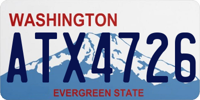 WA license plate ATX4726