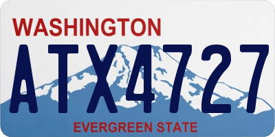 WA license plate ATX4727