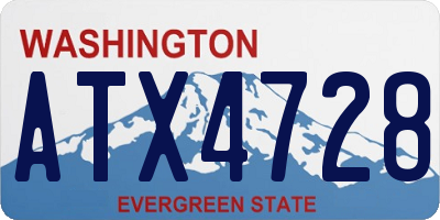 WA license plate ATX4728