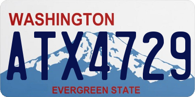 WA license plate ATX4729