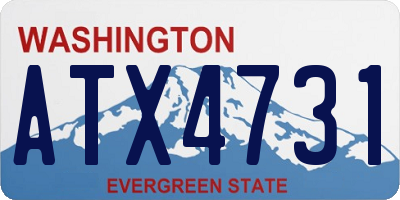 WA license plate ATX4731