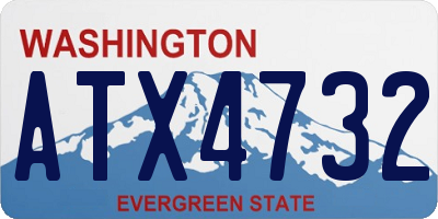 WA license plate ATX4732