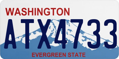 WA license plate ATX4733