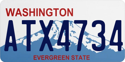 WA license plate ATX4734