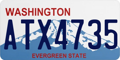 WA license plate ATX4735