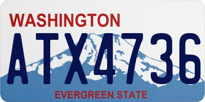 WA license plate ATX4736