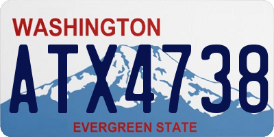 WA license plate ATX4738
