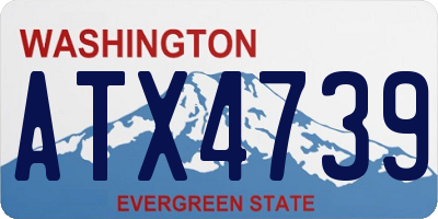 WA license plate ATX4739