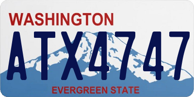WA license plate ATX4747