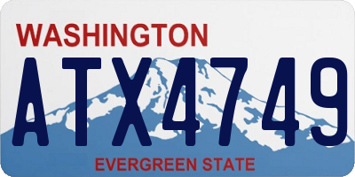 WA license plate ATX4749