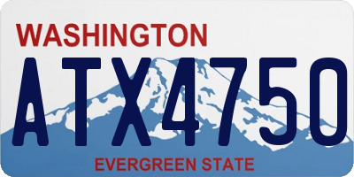 WA license plate ATX4750