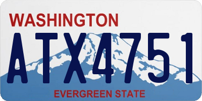 WA license plate ATX4751