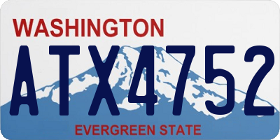 WA license plate ATX4752