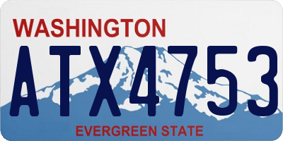 WA license plate ATX4753