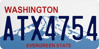 WA license plate ATX4754