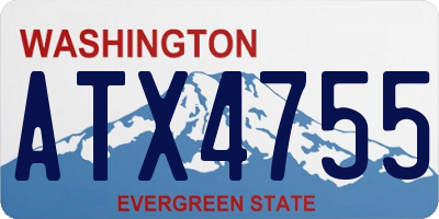 WA license plate ATX4755