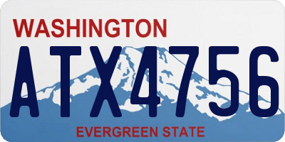 WA license plate ATX4756
