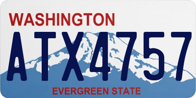 WA license plate ATX4757