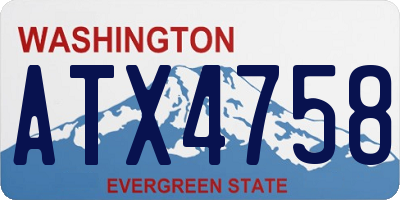 WA license plate ATX4758