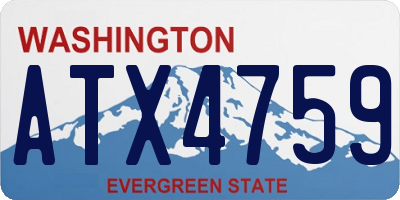 WA license plate ATX4759