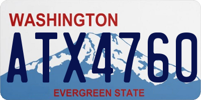 WA license plate ATX4760