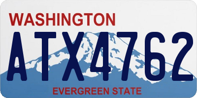 WA license plate ATX4762