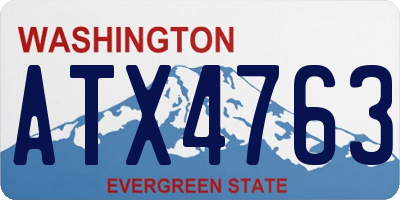 WA license plate ATX4763