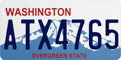WA license plate ATX4765