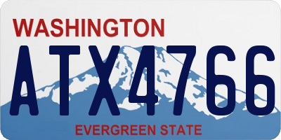 WA license plate ATX4766