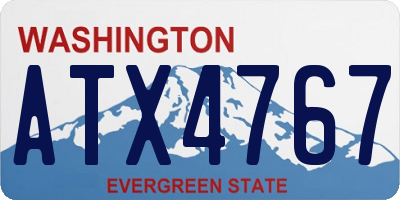 WA license plate ATX4767