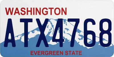 WA license plate ATX4768