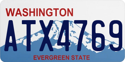 WA license plate ATX4769