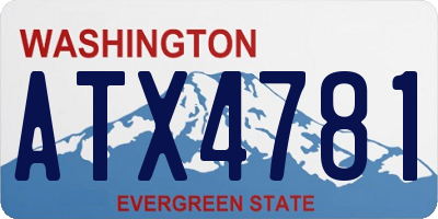 WA license plate ATX4781