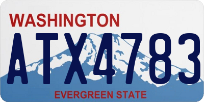 WA license plate ATX4783