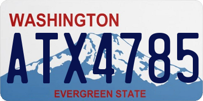 WA license plate ATX4785