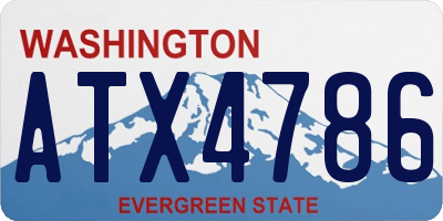 WA license plate ATX4786
