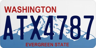 WA license plate ATX4787