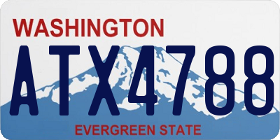 WA license plate ATX4788
