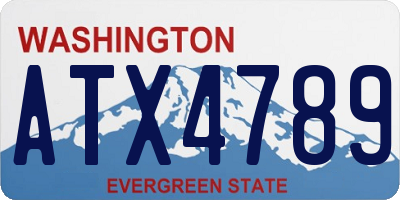 WA license plate ATX4789