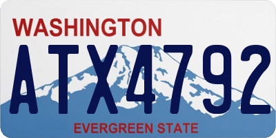 WA license plate ATX4792