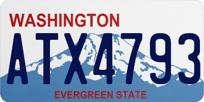WA license plate ATX4793