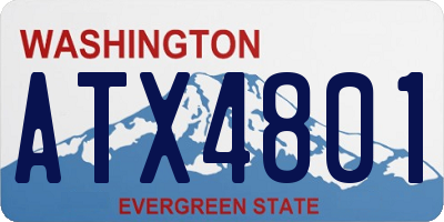 WA license plate ATX4801