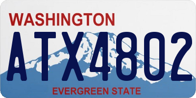 WA license plate ATX4802