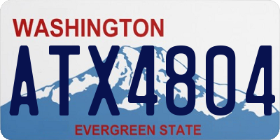 WA license plate ATX4804