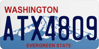 WA license plate ATX4809