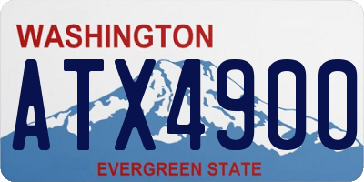 WA license plate ATX4900
