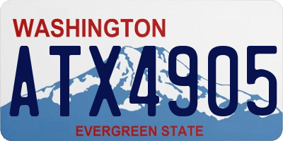 WA license plate ATX4905